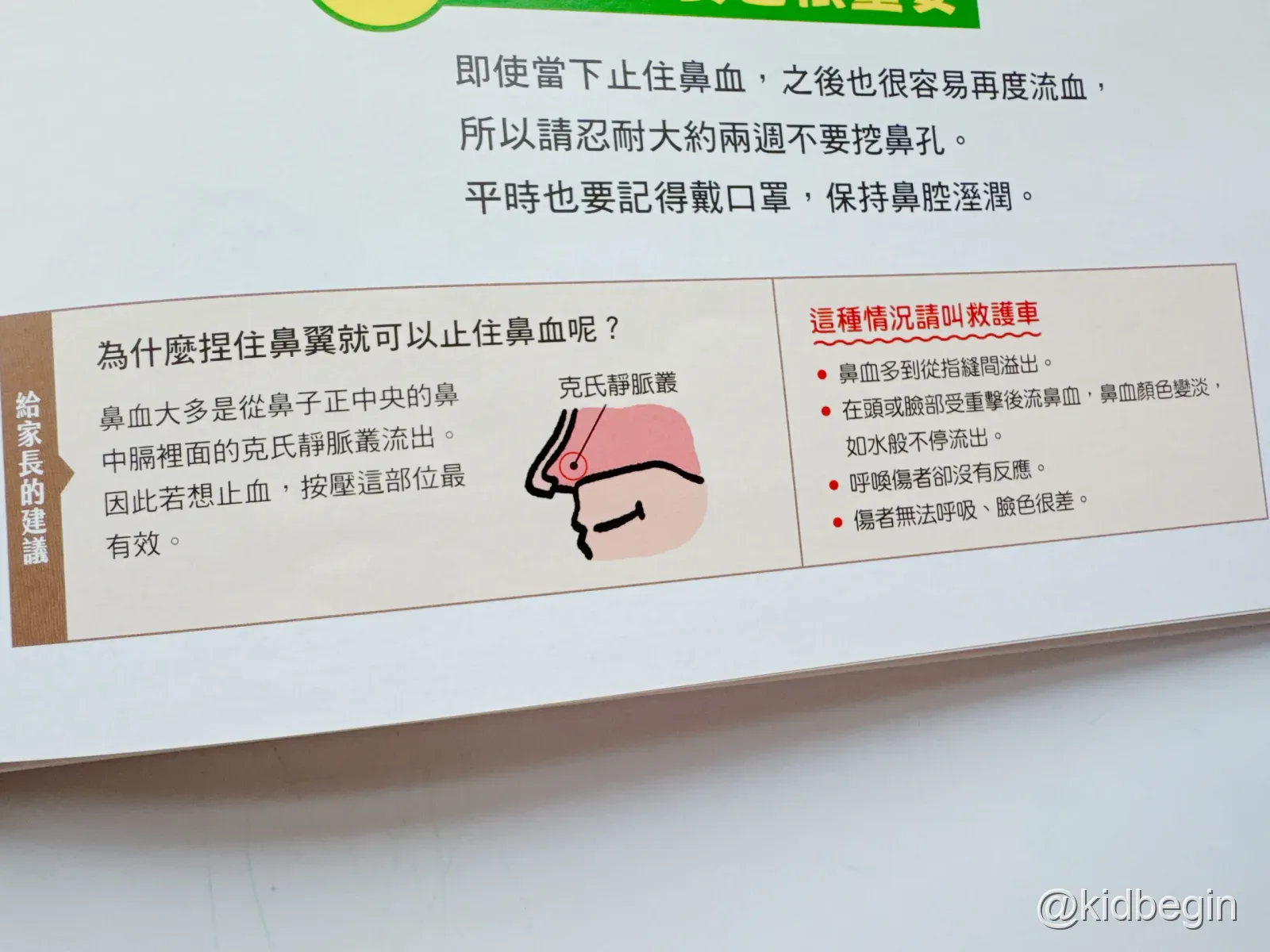 流鼻血處理與給家長的建議